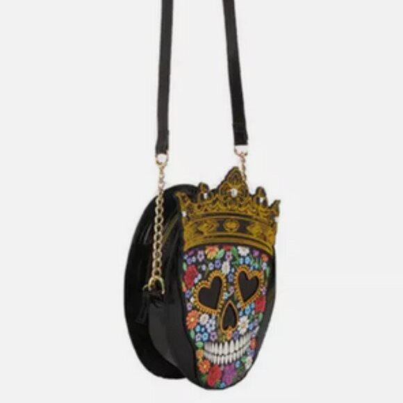 Betsey Johnson Halloween SUGAR SKULL Kitsch Crossbody Bag NWT - Picture 4 of 7